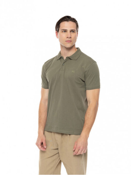 Splendid Bluza Bărbătească cu Mânecă Scurtă Polo Khaki