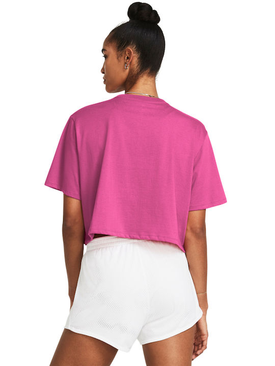 Under Armour Feminin Sport Crop Tricou Fuchsia