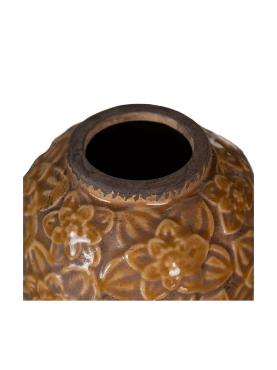 BigBuy Decorative Vase Brown 16.5x16.5x16cm