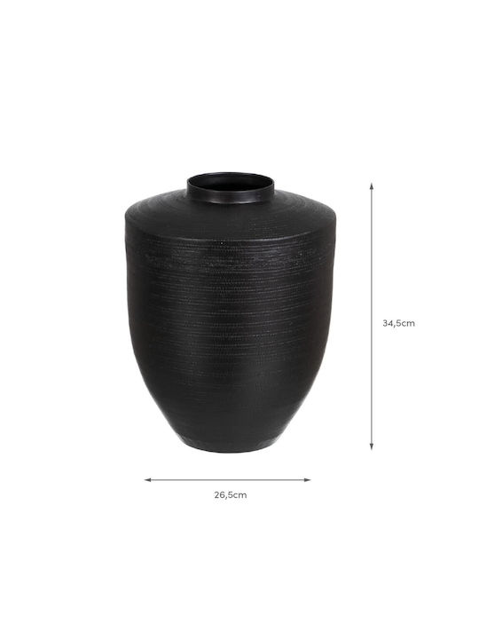 BigBuy Decorative Vase Black 26.5x26.5x34.5cm