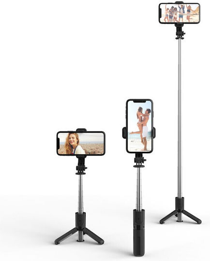 Tech-Protect L02S Selfie Stick Τρίποδο Κινητού Bluetooth Μαύρο