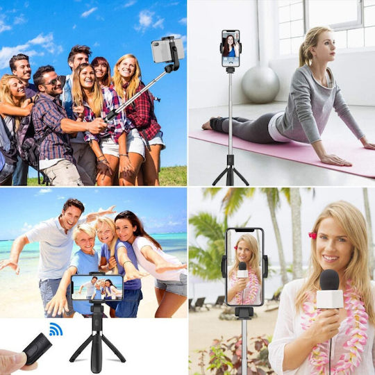 Tech-Protect L02S Selfie Stick Τρίποδο Κινητού Bluetooth Μαύρο