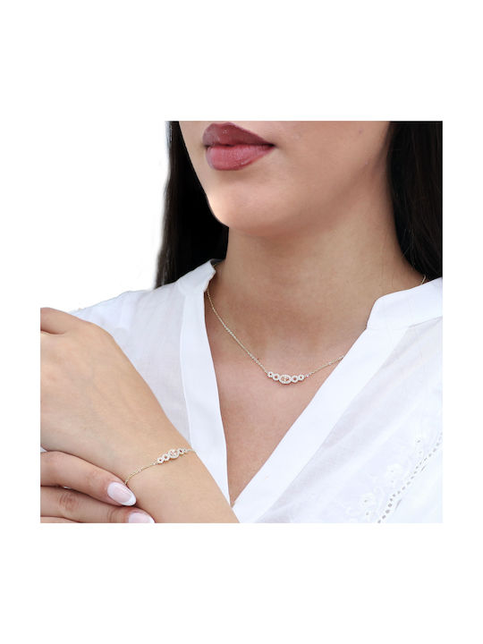 Necklace from Gold 14K with Zircon