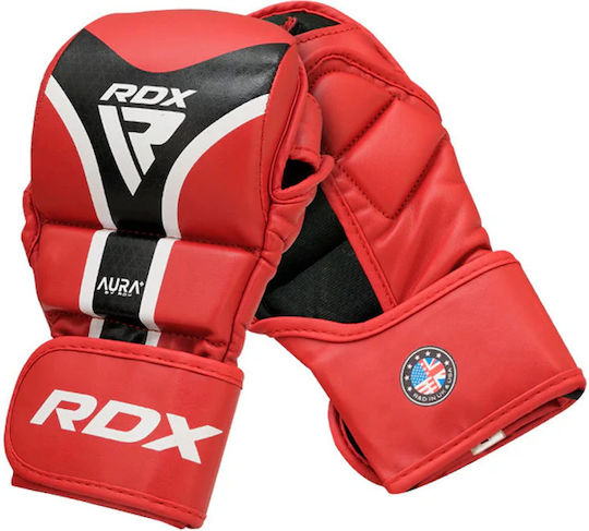 RDX Γάντια ΜΜΑ Δερμάτινα Κόκκινα