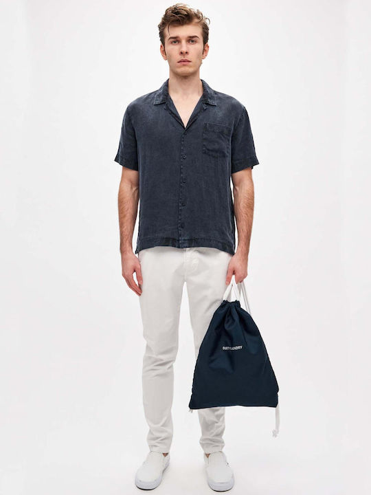 Dirty Laundry Men's Shirt Short Sleeve Linen navy