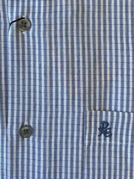 Cu mânecă scurtă Bumbac Cămașă Carou Plaid Blue