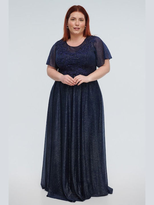 Fibes Summer Maxi Evening Dress Blue