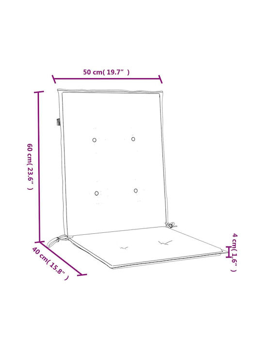 vidaXL Gartenstuhlkissen Mit Rückenlehne Beige 2Stück 50x100cm