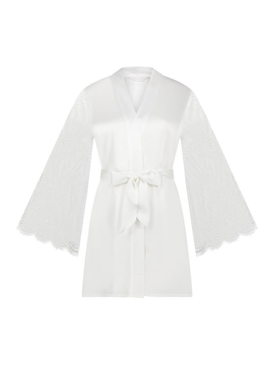 Hunkemöller Sommer Damen Satin Robe snow white