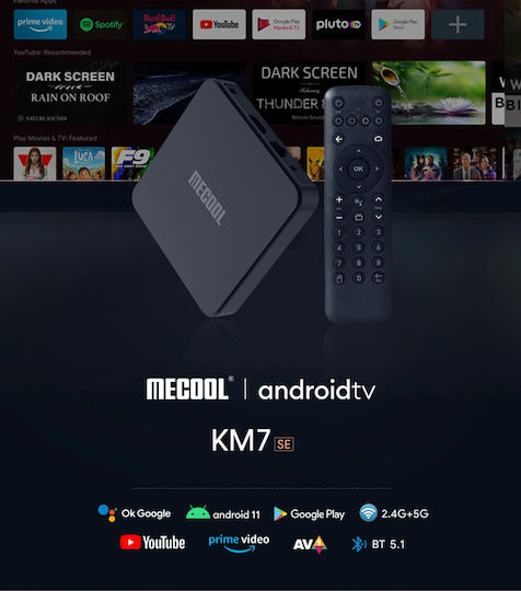 Mecool TV Box MCL-KM7SE 4K UHD cu WiFi USB 2.0 2GB RAM și 32GB Spațiu de Stocare cu Sistem de Operare Android și Google Assistant