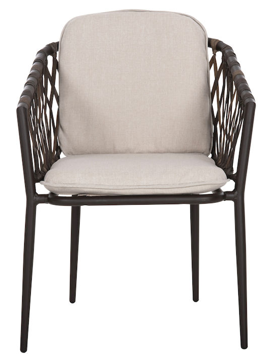 Outdoor Armchair Aluminum Bolly CAFE-BEZ with Cushion