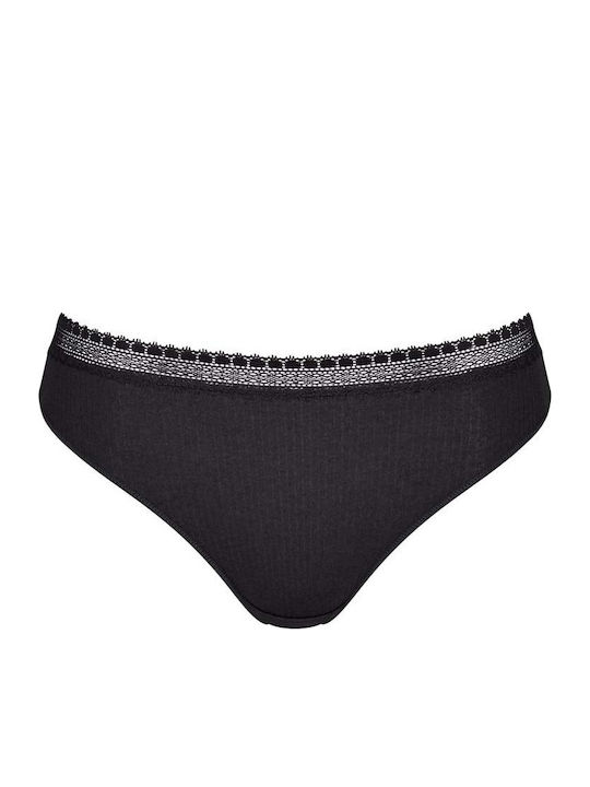 Go Ribbed H Tai Βαμβακερά Women's Slip 2Pack with Lace Black