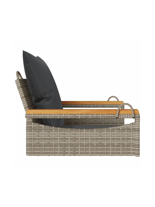 Rattan Swing Gray with 110kg Maximum Weight Capacity L63xW62xH40cm