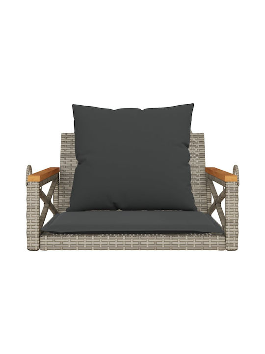 Rattan Swing Gray with 110kg Maximum Weight Capacity L63xW62xH40cm