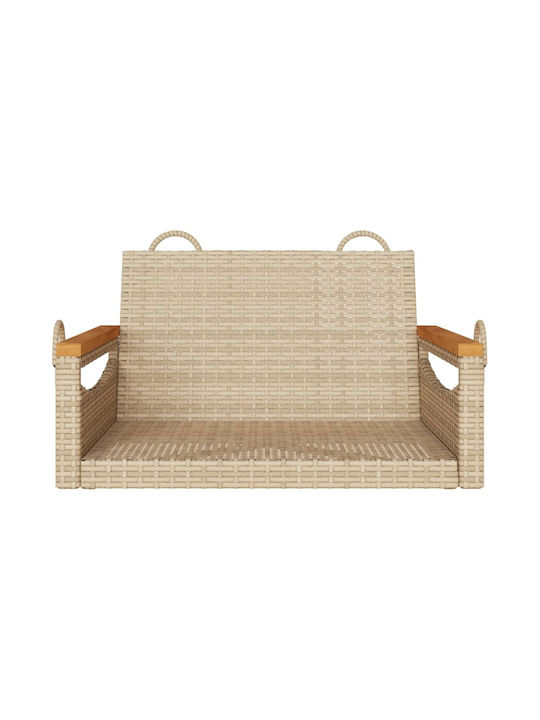Rattan Swing Beige with 110kg Maximum Weight Capacity L63xW62xH40cm