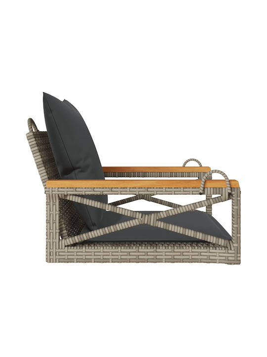 Rattan Swing Gray with 110kg Maximum Weight Capacity L63xW62xH40cm