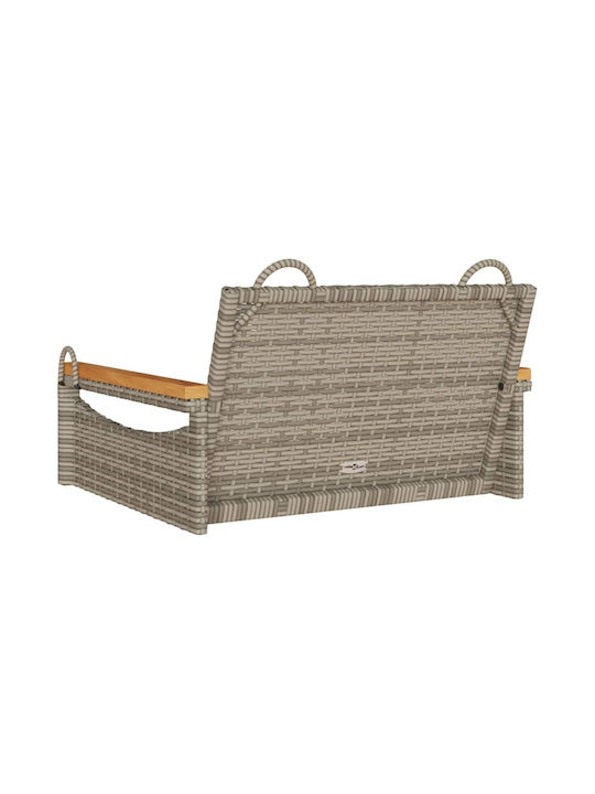 Rattan Swing Gray with 110kg Maximum Weight Capacity L63xW62xH40cm
