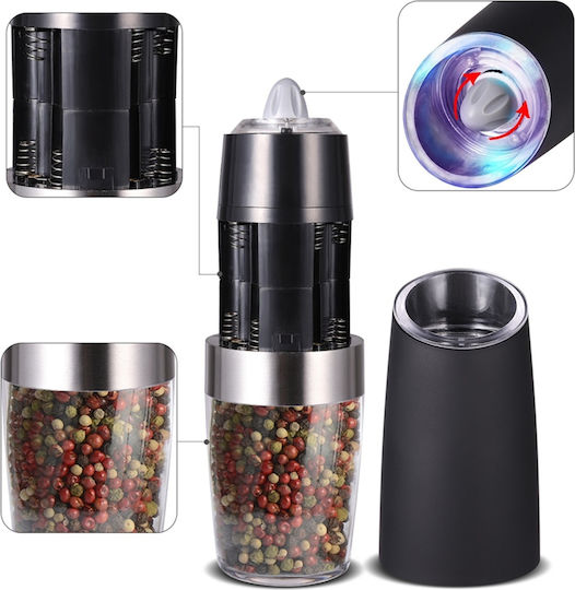 Electric Set Spice Mills made of Ceramic in Silver Color 1pcs