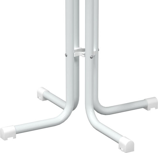 vidaXL Round Bar Table Collapsible Wooden with Metal Frame White 70x70x110 cm