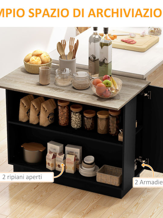 Τραπέζι Κουζίνας Ξύλινο Δρυς Και Μαύρο 105x60x82εκ.