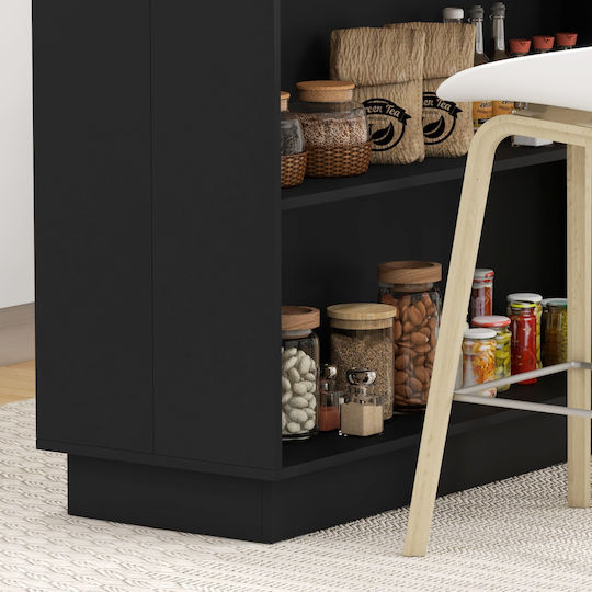 Bar Table Wooden Oak And Black 105x60x82cm