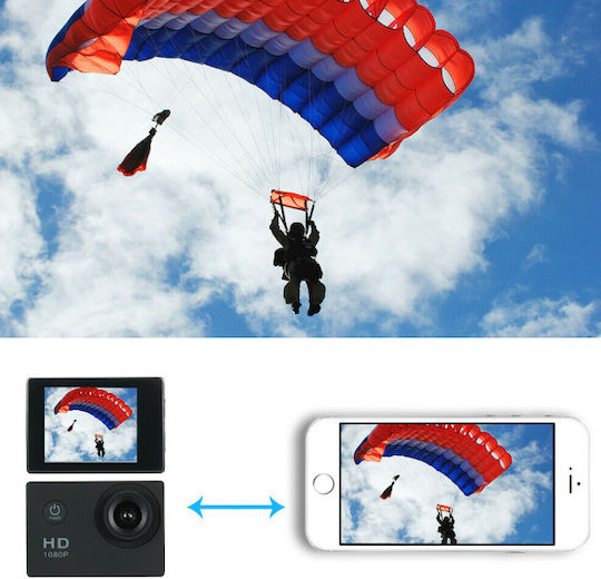 E045 Action Camera Full HD (1080p) Υποβρύχια (με Θήκη) Μαύρη
