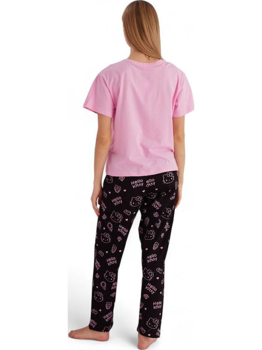 Siyah Inci Summer Women's Pyjama Set Pink