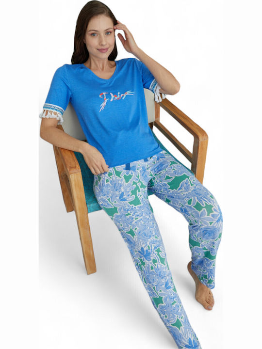 Summer Women's Pyjama Set Blue