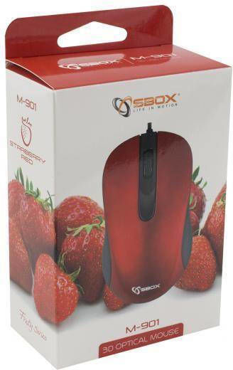 Sbox M-901 Ενσύρματο Ποντίκι Κόκκινο