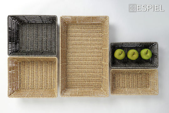 Espiel Διακοσμητικό Καλάθι Ψάθινο Μπεζ 32.5x26.5x10εκ.
