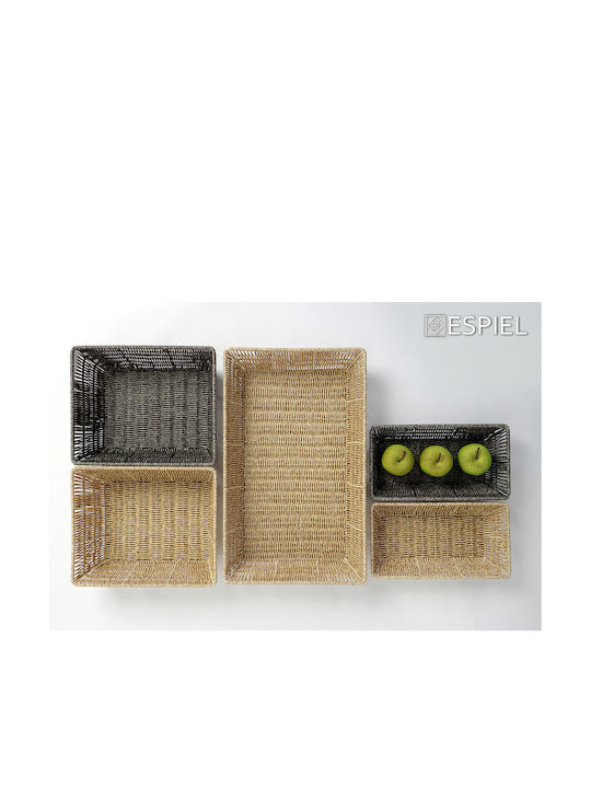 Espiel Decorative Wicker Basket Beige 32.5x17.5x6.5cm