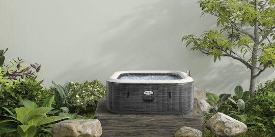 Intex Bubble Massage Deluxe Квадратен Басейн PVC 1098л Хидромасаж Надуваем с