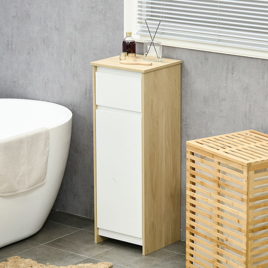 Kleankin Bathroom Cabinet L32.6xW30xH90cm White