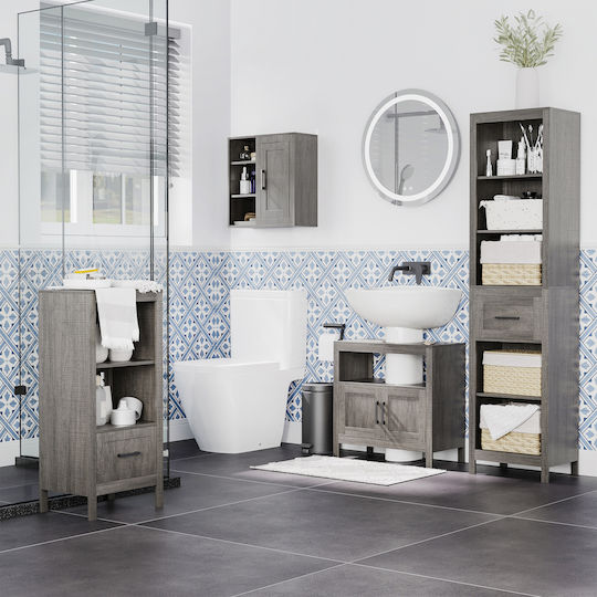 Kleankin Bathroom Cabinet L48xW20xH50cm Gray
