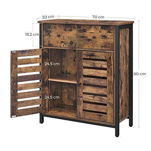 Songmics Cabinet de baie L70xA30xÎ80cm Maro