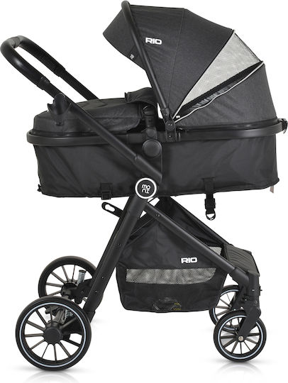 Moni Rio Verstellbar 2 in 1 Baby Kinderwagen Geeignet für Neugeborene Black