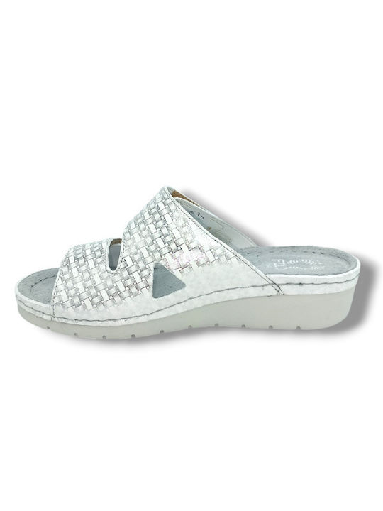 Ibiza Anatomic Women's Leather Platform Wedge Sandals Silver