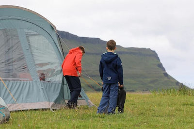 Vango Camping Tent Tunnel Green with Double Fabric 4 Seasons for 4 People 600x300x205cm