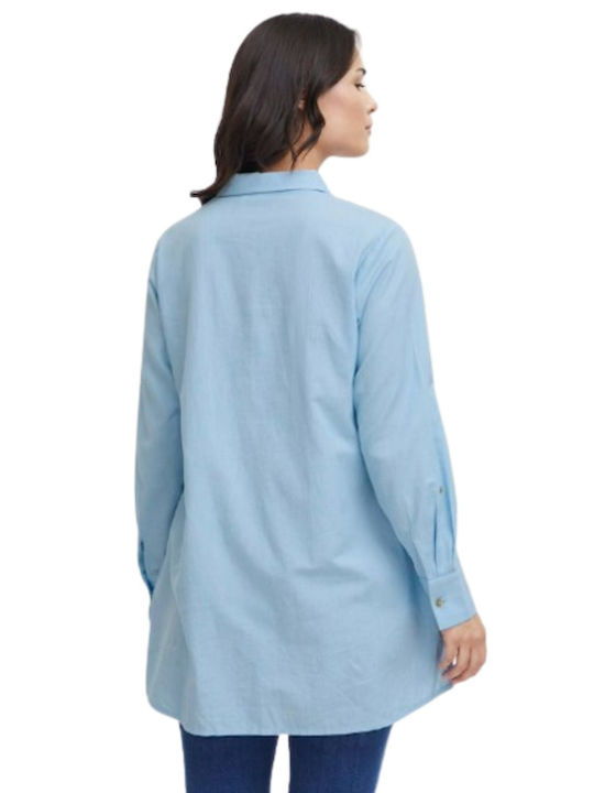 Fransa Cotton Tunic Blue