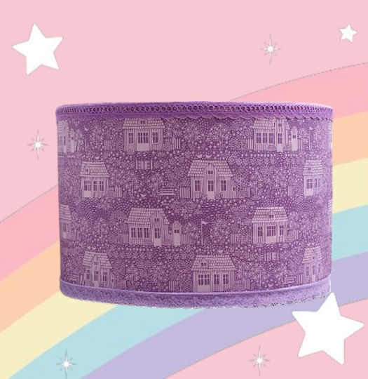 Oxygen Purple & Pink House Pendant Light Purple with Socket E27 35cm