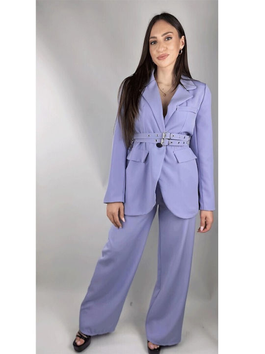 Mezzo Mezzo Women's Purple Set with Trousers