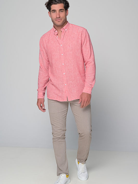 Ben Tailor Men's Shirt Long Sleeve Coral