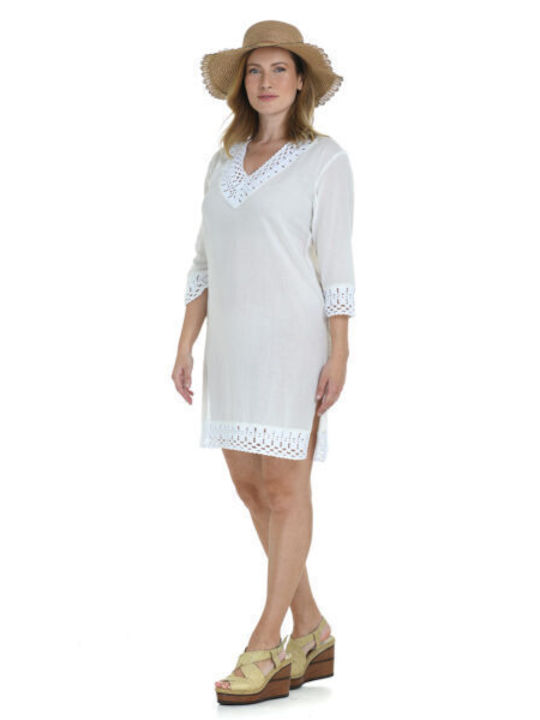 MiandMi Damen Kaftan Strand WHITE