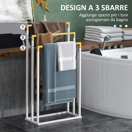 Kleankin Single Wall-Mounted Bathroom Rail ​45x22.5cm White