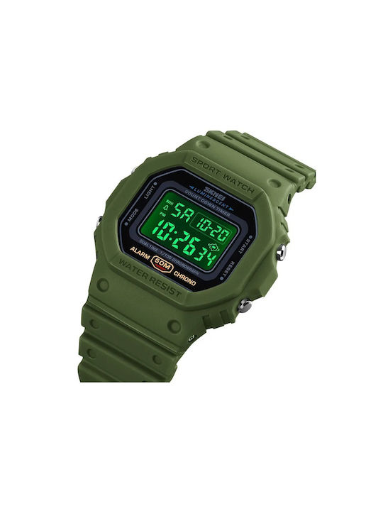 Skmei Digital Uhr Batterie mit Kautschukarmband Green/Black