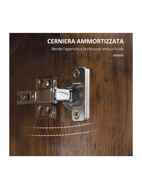 Kleankin Bathroom Mirror Led made of Particle Board with Shelf 70x15cm Brown