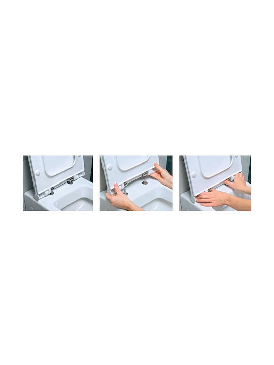 Rak Ceramics Λεκάνη Κρεμαστή Rimless με Καζανάκι με Κάλυμμα Duroplast Soft Close Λευκή