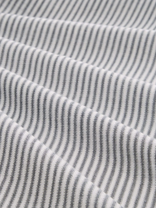 Women's Striped Short Sleeve Shirt Navy White Stripe