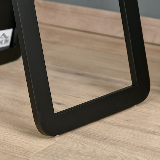 HomCom Oglindă De Podea Cu Cadru Din Lemn Negru 156x43cm