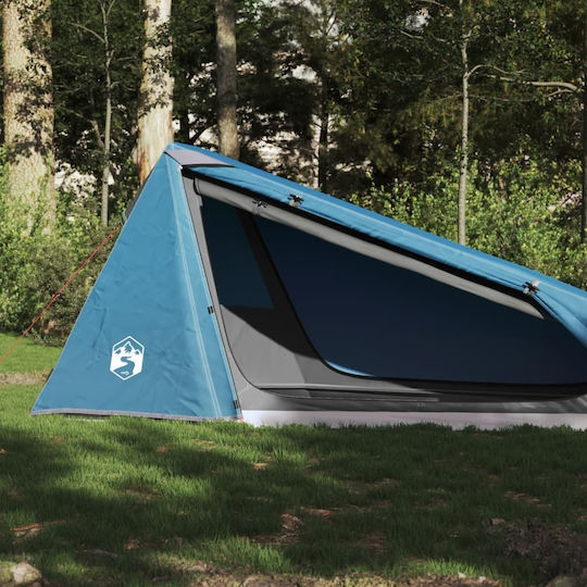 vidaXL Camping Tent Tunnel Blue with Double Cloth for 1 Person 210x100x94cm